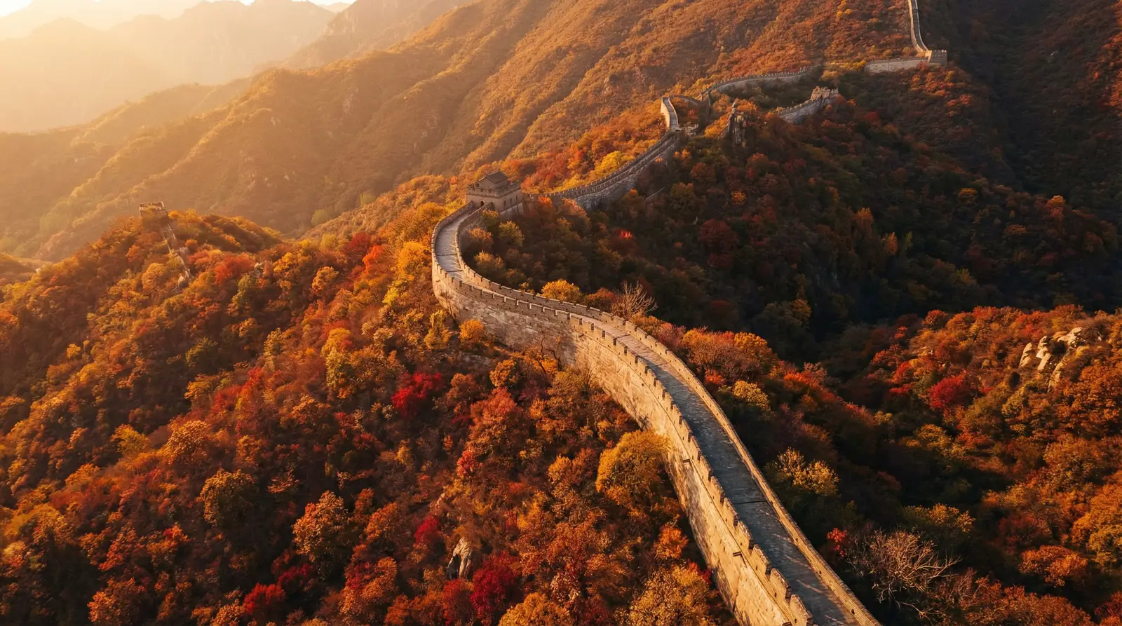 上海龙凤 秋日长城航拍全景